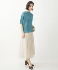 NHHEW11250 GIANNI LO GIUDICE(小さいサイズ)(メゾン ドゥ サンク) [洗える]綿麻シュリンクスカート アイボリー