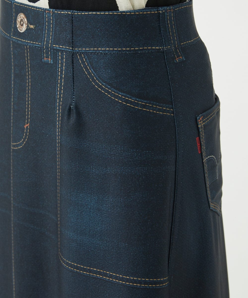 NHHGA28250 GIANNI LO GIUDICE(小さいサイズ)(メゾン ドゥ サンク) [リバーシブル]デニムペイズリープリントスカート ネイビー