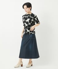 NHHGA28250 GIANNI LO GIUDICE(小さいサイズ)(メゾン ドゥ サンク) [リバーシブル]デニムペイズリープリントスカート ネイビー