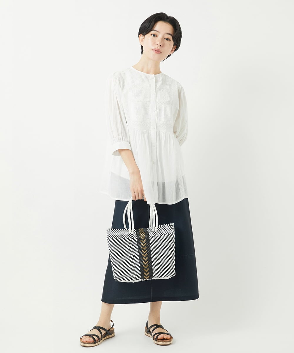 NHHGA28250 GIANNI LO GIUDICE(小さいサイズ)(メゾン ドゥ サンク) [リバーシブル]デニムペイズリープリントスカート ネイビー