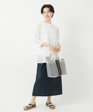 NHHGA28250 GIANNI LO GIUDICE(小さいサイズ)(メゾン ドゥ サンク) [リバーシブル]デニムペイズリープリントスカート ネイビー