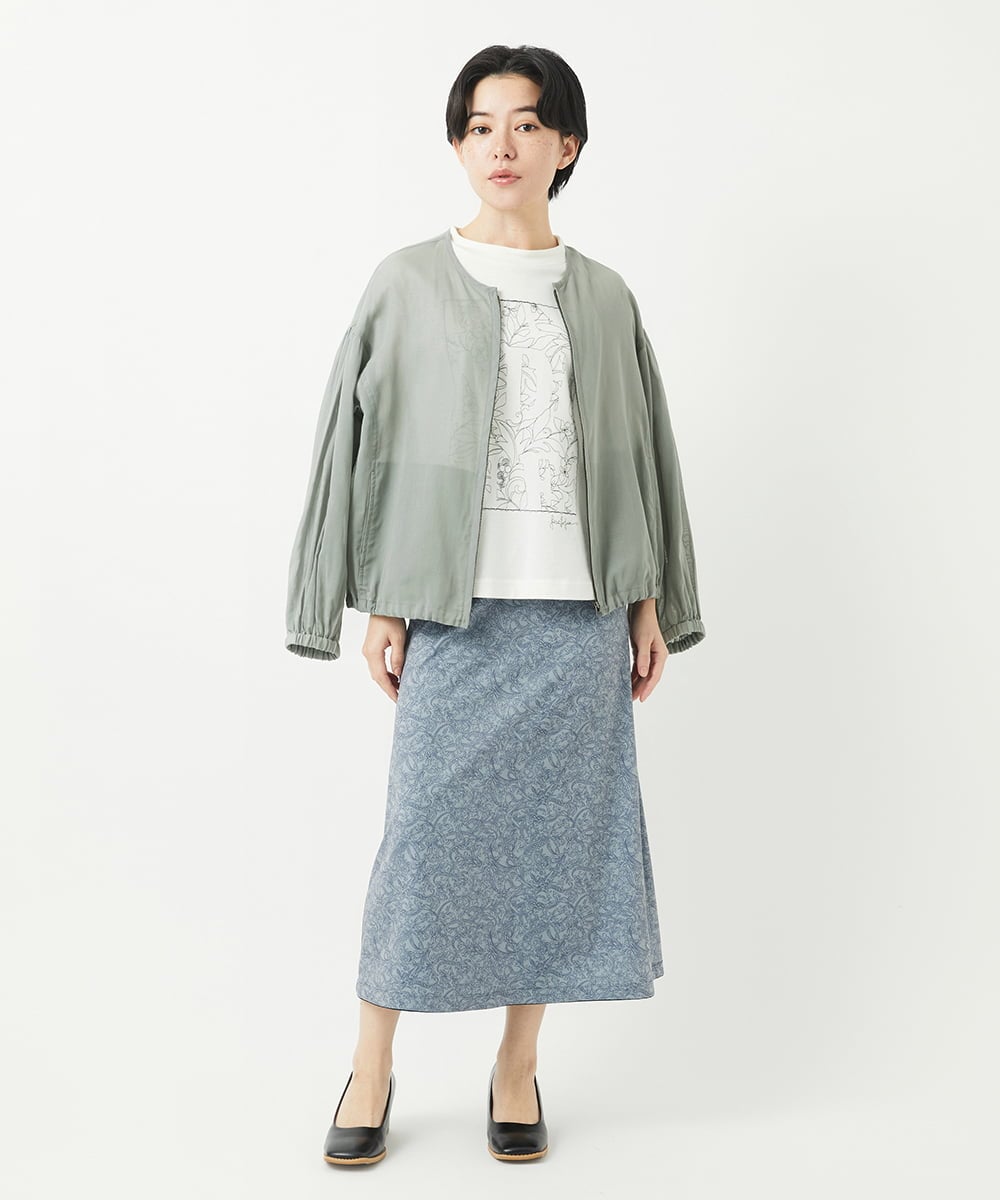 NHHGA28250 GIANNI LO GIUDICE(小さいサイズ)(メゾン ドゥ サンク) [リバーシブル]デニムペイズリープリントスカート ネイビー