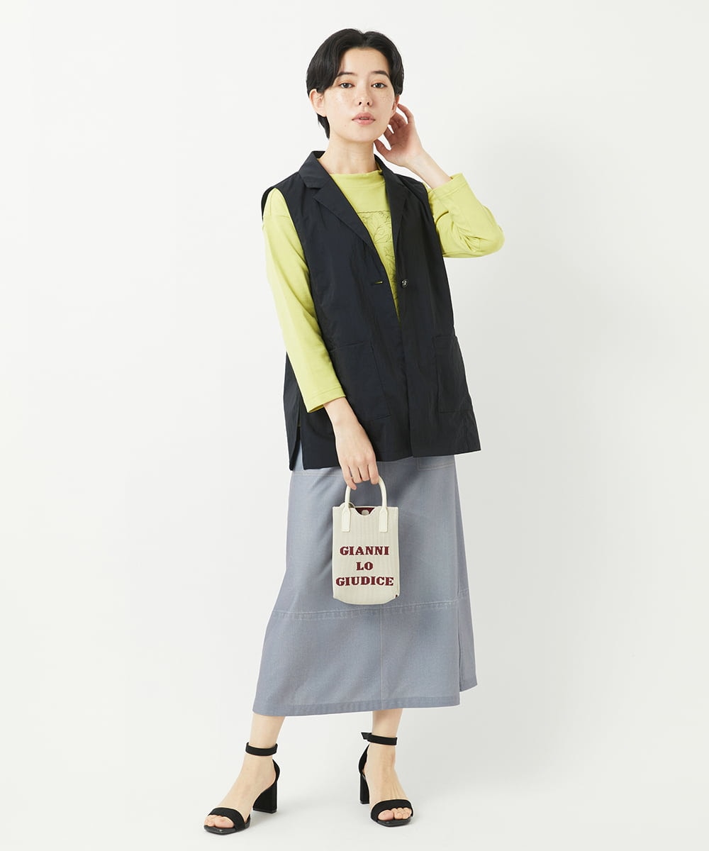 NHHGA28250 GIANNI LO GIUDICE(小さいサイズ)(メゾン ドゥ サンク) [リバーシブル]デニムペイズリープリントスカート ネイビー