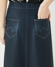 NHHGA28250 GIANNI LO GIUDICE(小さいサイズ)(メゾン ドゥ サンク) [リバーシブル]デニムペイズリープリントスカート ネイビー