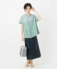 NHHGA28250 GIANNI LO GIUDICE(小さいサイズ)(メゾン ドゥ サンク) [リバーシブル]デニムペイズリープリントスカート ネイビー