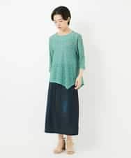 NHHGA28250 GIANNI LO GIUDICE(小さいサイズ)(メゾン ドゥ サンク) [リバーシブル]デニムペイズリープリントスカート ネイビー