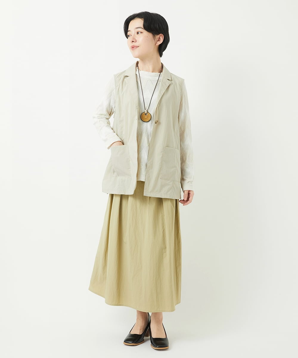 NHHGC02230 GIANNI LO GIUDICE(小さいサイズ)(メゾン ドゥ サンク) ナイロンワッシャースカート ベージュ