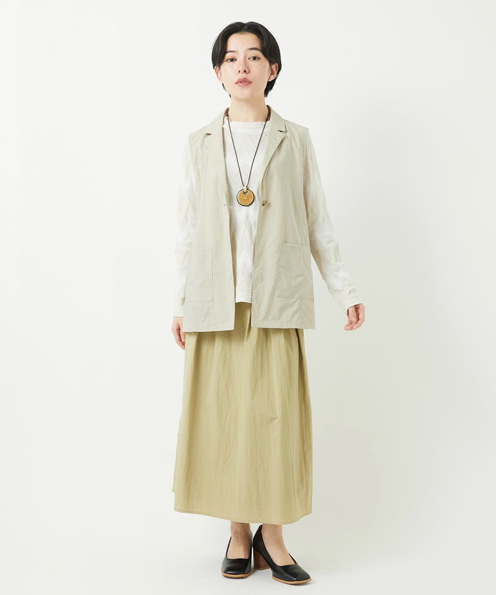 NHHGC02230 GIANNI LO GIUDICE(小さいサイズ)(メゾン ドゥ サンク) ナイロンワッシャースカート ベージュ