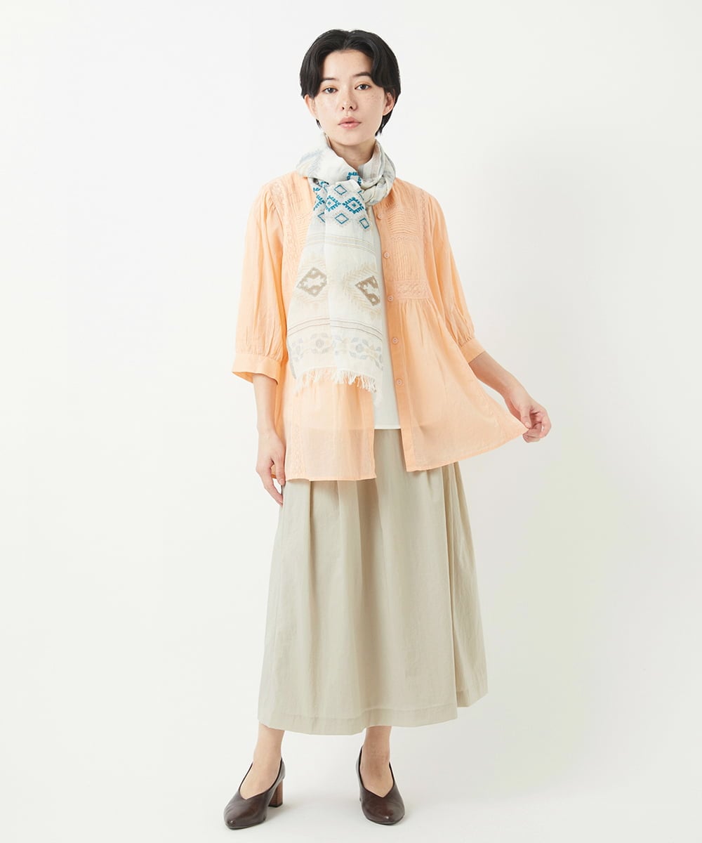 NHHGC92250 GIANNI LO GIUDICE(小さいサイズ)(メゾン ドゥ サンク) ナイロンストレッチタフタスカート ベージュ
