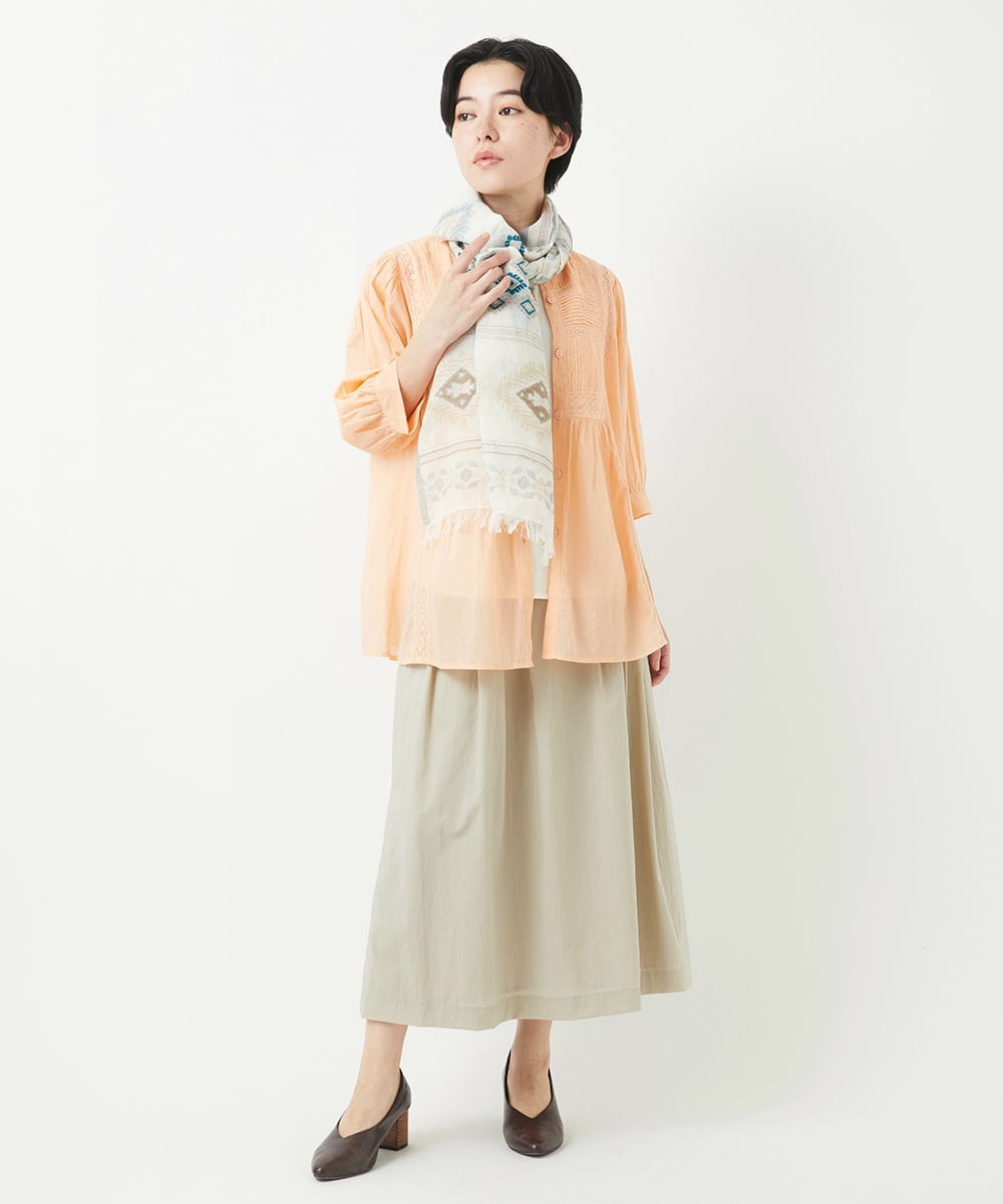 NHHGC92250 GIANNI LO GIUDICE(小さいサイズ)(メゾン ドゥ サンク) ナイロンストレッチタフタスカート ベージュ