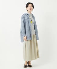NHHGC92250 GIANNI LO GIUDICE(小さいサイズ)(メゾン ドゥ サンク) ナイロンストレッチタフタスカート ベージュ