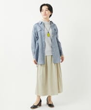 NHHGC92250 GIANNI LO GIUDICE(小さいサイズ)(メゾン ドゥ サンク) ナイロンストレッチタフタスカート ベージュ