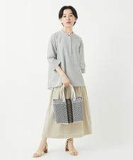 NHHGC92250 GIANNI LO GIUDICE(小さいサイズ)(メゾン ドゥ サンク) ナイロンストレッチタフタスカート ベージュ