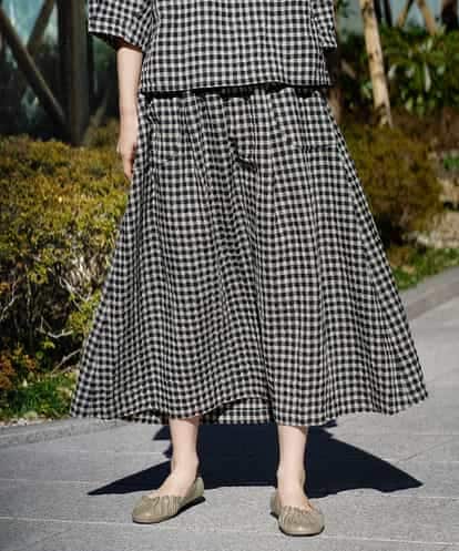 NHHGE42360 GIANNI LO GIUDICE(小さいサイズ) リネンコットンギンガムチェックスカート