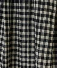 NHHGE42360 GIANNI LO GIUDICE(小さいサイズ)(メゾン ドゥ サンク) リネンコットンギンガムチェックスカート ブラック