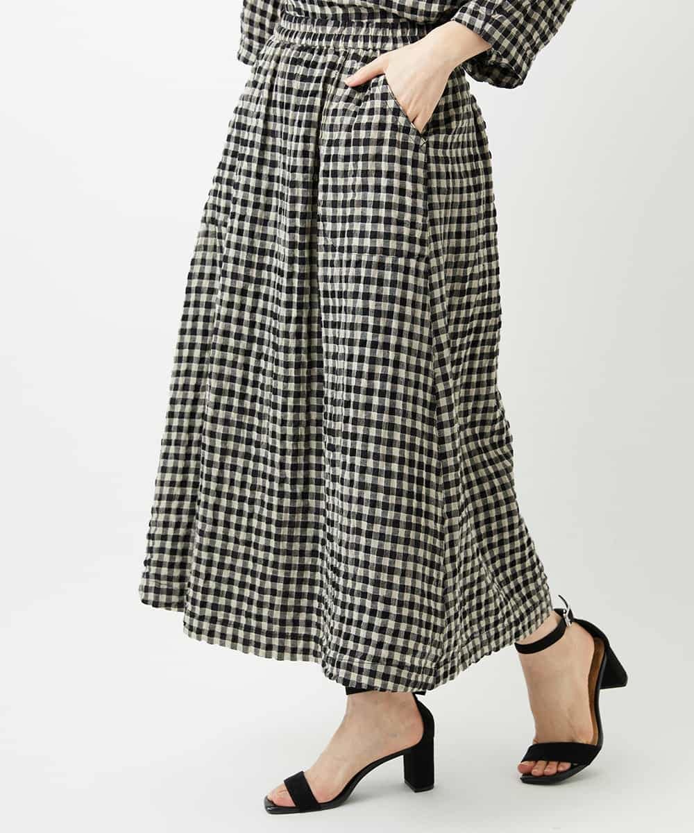 NHHGE42360 GIANNI LO GIUDICE(小さいサイズ) [セットアップ対応]リネンコットンギンガムチェックスカート