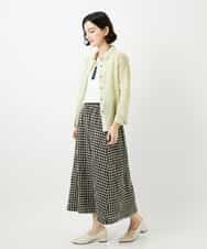 NHHGE42360 GIANNI LO GIUDICE(小さいサイズ)(メゾン ドゥ サンク) [セットアップ対応]リネンコットンギンガムチェックスカート ブラック