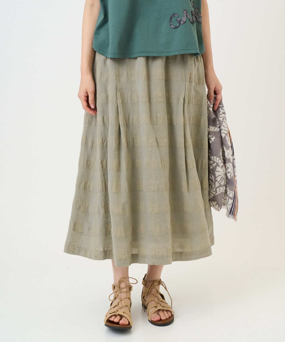 NHHGE53390 GIANNI LO GIUDICE(小さいサイズ)(メゾン ドゥ サンク) [セットアップ対応]シャドーチェックスカート ベージュ