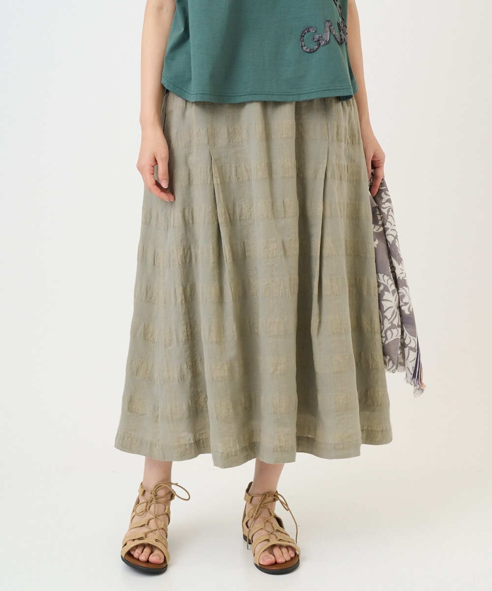 NHHGE53390 GIANNI LO GIUDICE(小さいサイズ)(メゾン ドゥ サンク) [セットアップ対応]シャドーチェックスカート ベージュ