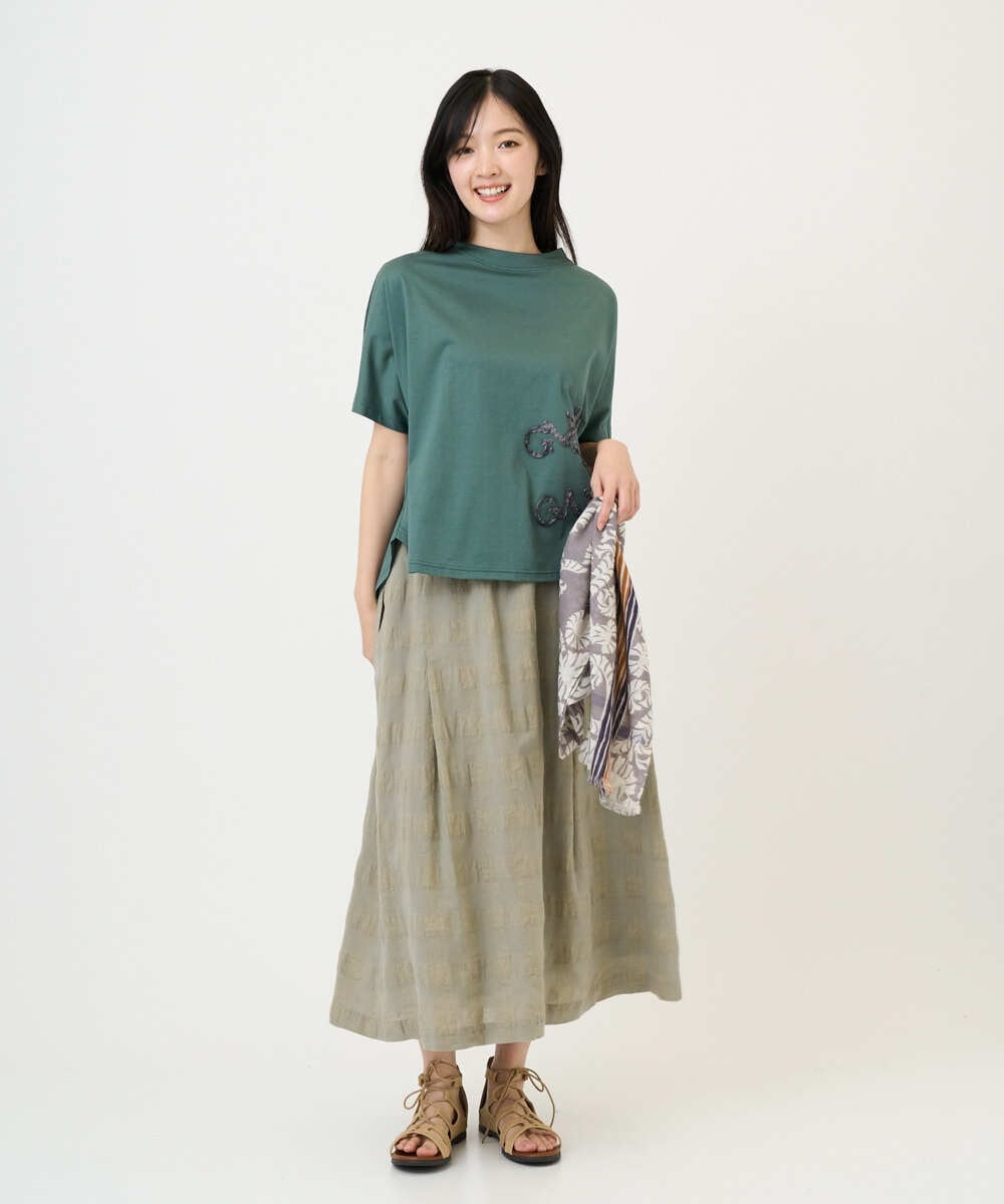 NHHGE53390 GIANNI LO GIUDICE(小さいサイズ)(メゾン ドゥ サンク) [セットアップ対応]シャドーチェックスカート ベージュ