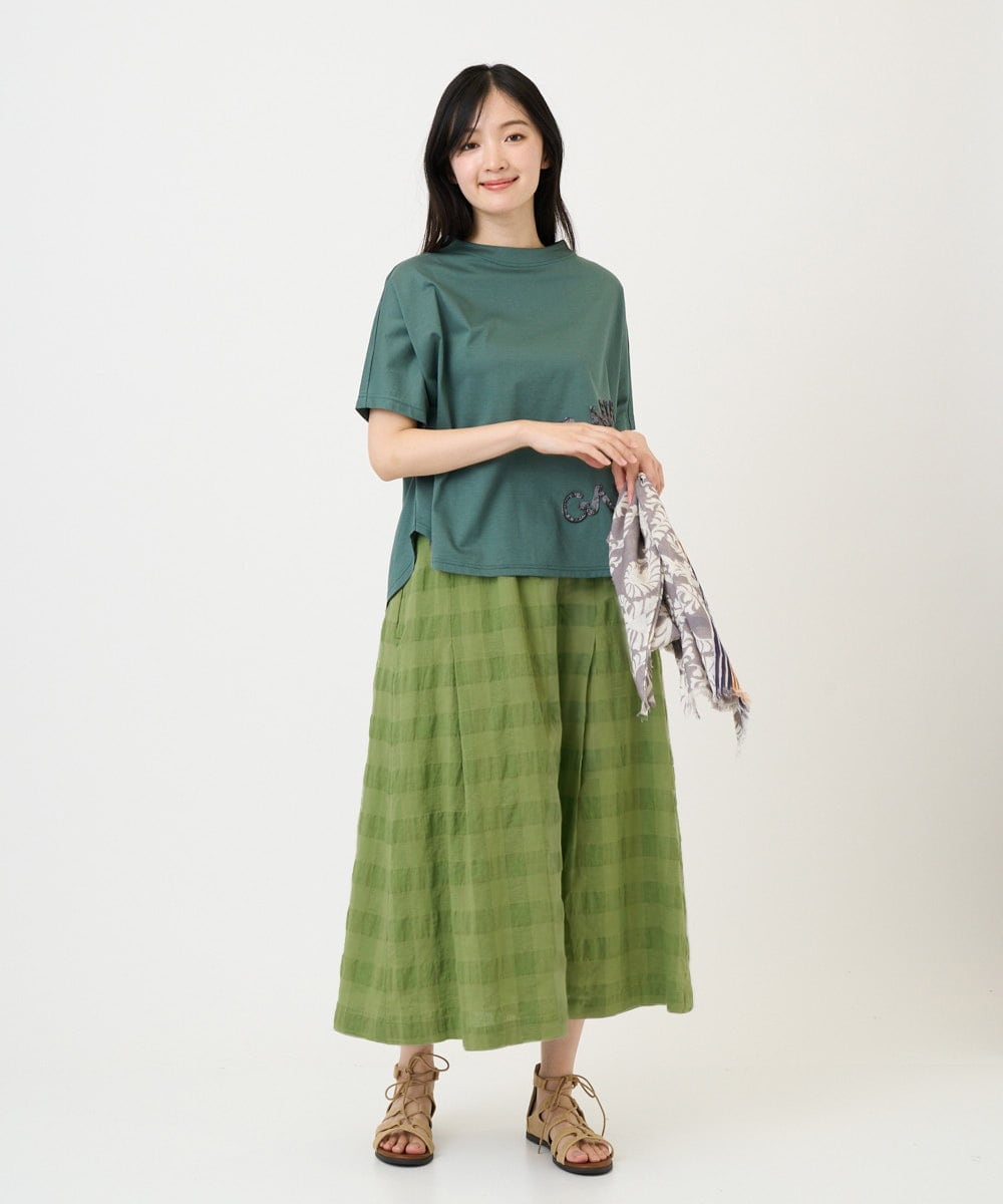 NHHGE53390 GIANNI LO GIUDICE(小さいサイズ)(メゾン ドゥ サンク) [セットアップ対応]シャドーチェックスカート ベージュ