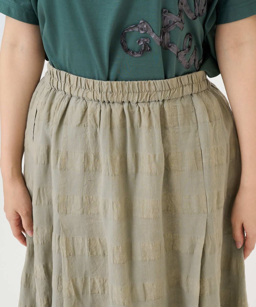 NHHGE53390 GIANNI LO GIUDICE(小さいサイズ)(メゾン ドゥ サンク) [セットアップ対応]シャドーチェックスカート ベージュ