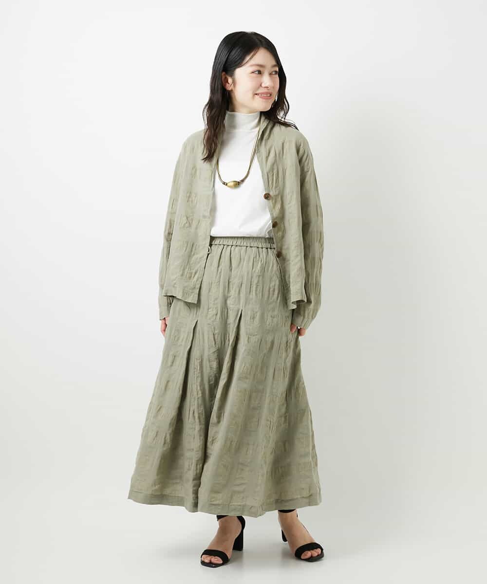 NHHGE53390 GIANNI LO GIUDICE(小さいサイズ)(メゾン ドゥ サンク) [セットアップ対応]シャドーチェックスカート グリーン