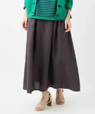 NHHGE84330 GIANNI LO GIUDICE(小さいサイズ)(メゾン ドゥ サンク) カラーリネン製品洗いスカート ダークグレー