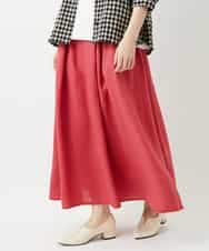 NHHGE84330 GIANNI LO GIUDICE(小さいサイズ)(メゾン ドゥ サンク) カラーリネン製品洗いスカート ダークグレー