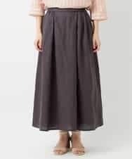 NHHGE84330 GIANNI LO GIUDICE(小さいサイズ)(メゾン ドゥ サンク) カラーリネン製品洗いスカート ダークグレー