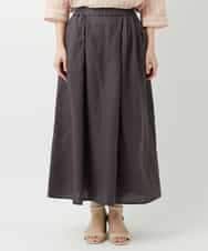 NHHGE84330 GIANNI LO GIUDICE(小さいサイズ)(メゾン ドゥ サンク) カラーリネン製品洗いスカート ダークグレー