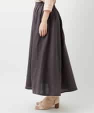 NHHGE84330 GIANNI LO GIUDICE(小さいサイズ)(メゾン ドゥ サンク) カラーリネン製品洗いスカート ダークグレー