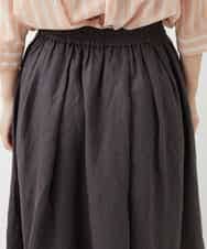 NHHGE84330 GIANNI LO GIUDICE(小さいサイズ)(メゾン ドゥ サンク) カラーリネン製品洗いスカート ダークグレー