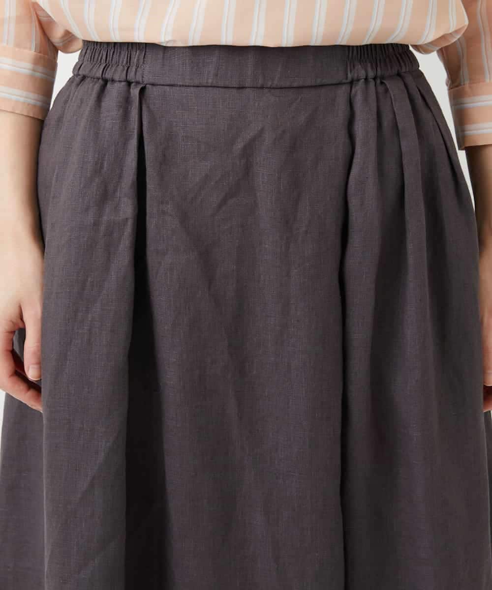 NHHGE84330 GIANNI LO GIUDICE(小さいサイズ)(メゾン ドゥ サンク) カラーリネン製品洗いスカート ダークグレー