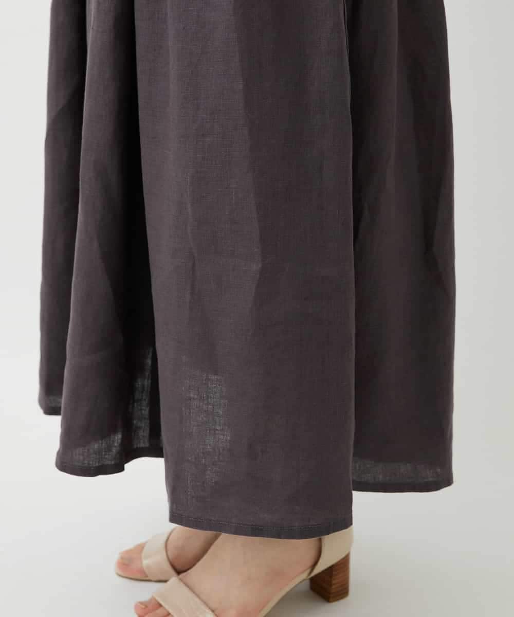 NHHGE84330 GIANNI LO GIUDICE(小さいサイズ)(メゾン ドゥ サンク) カラーリネン製品洗いスカート ダークグレー