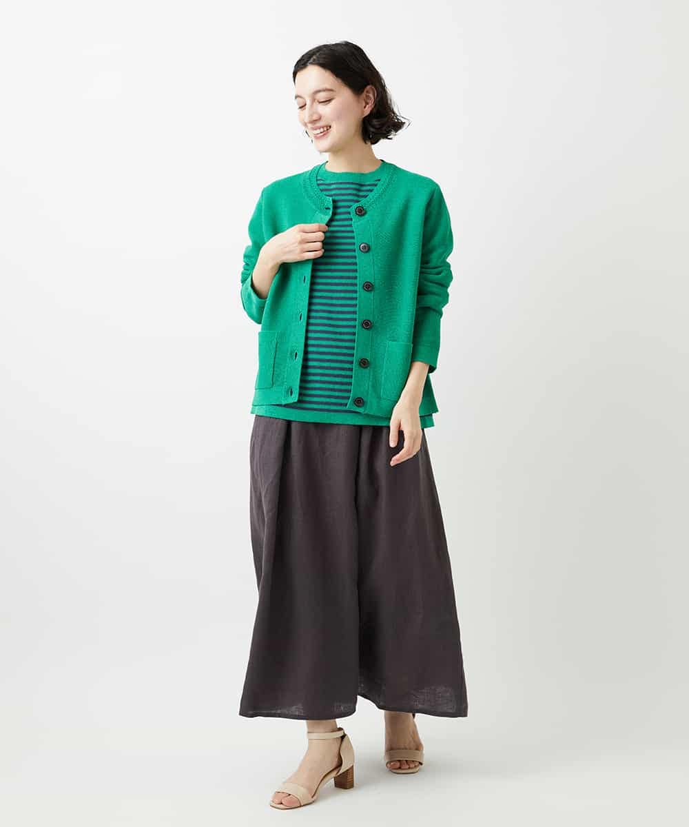 NHHGE84330 GIANNI LO GIUDICE(小さいサイズ)(メゾン ドゥ サンク) カラーリネン製品洗いスカート ダークグレー