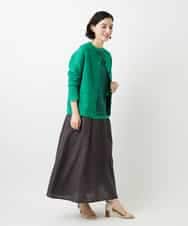 NHHGE84330 GIANNI LO GIUDICE(小さいサイズ)(メゾン ドゥ サンク) カラーリネン製品洗いスカート ダークグレー