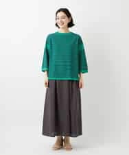 NHHGE84330 GIANNI LO GIUDICE(小さいサイズ)(メゾン ドゥ サンク) カラーリネン製品洗いスカート ダークグレー