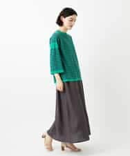 NHHGE84330 GIANNI LO GIUDICE(小さいサイズ)(メゾン ドゥ サンク) カラーリネン製品洗いスカート ダークグレー