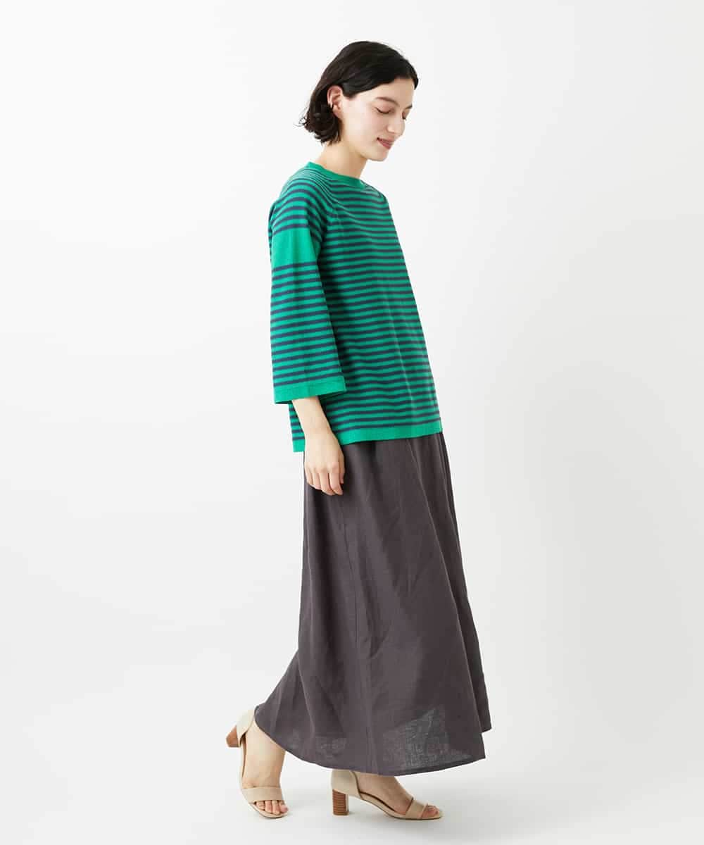 NHHGE84330 GIANNI LO GIUDICE(小さいサイズ)(メゾン ドゥ サンク) カラーリネン製品洗いスカート ダークグレー