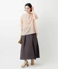 NHHGE84330 GIANNI LO GIUDICE(小さいサイズ)(メゾン ドゥ サンク) カラーリネン製品洗いスカート ダークグレー