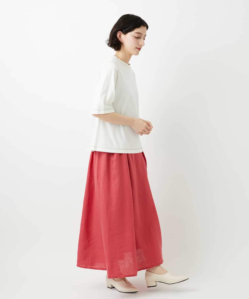 NHHGE84330 GIANNI LO GIUDICE(小さいサイズ)(メゾン ドゥ サンク) カラーリネン製品洗いスカート ダークグレー