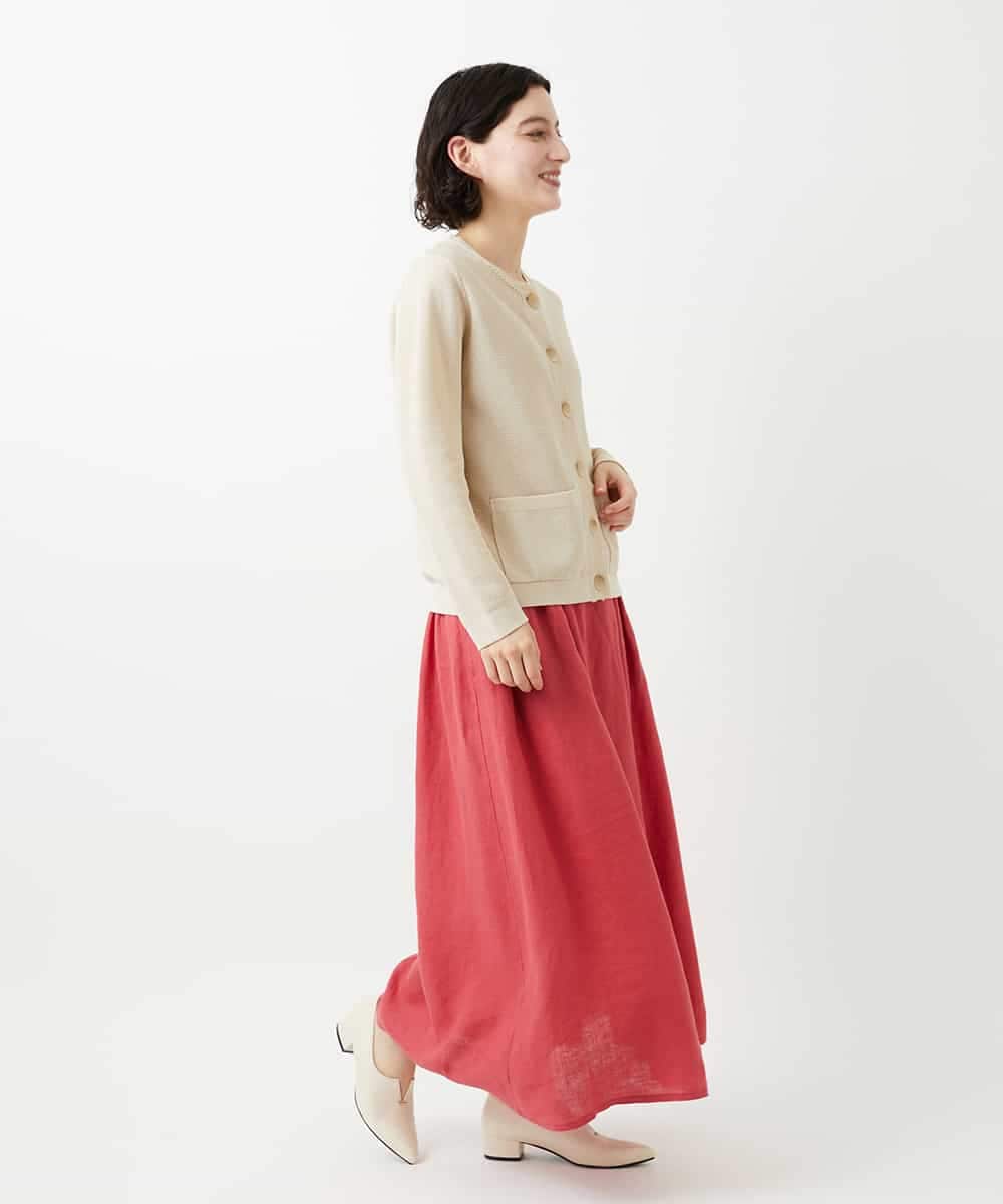 NHHGE84330 GIANNI LO GIUDICE(小さいサイズ)(メゾン ドゥ サンク) カラーリネン製品洗いスカート ダークグレー