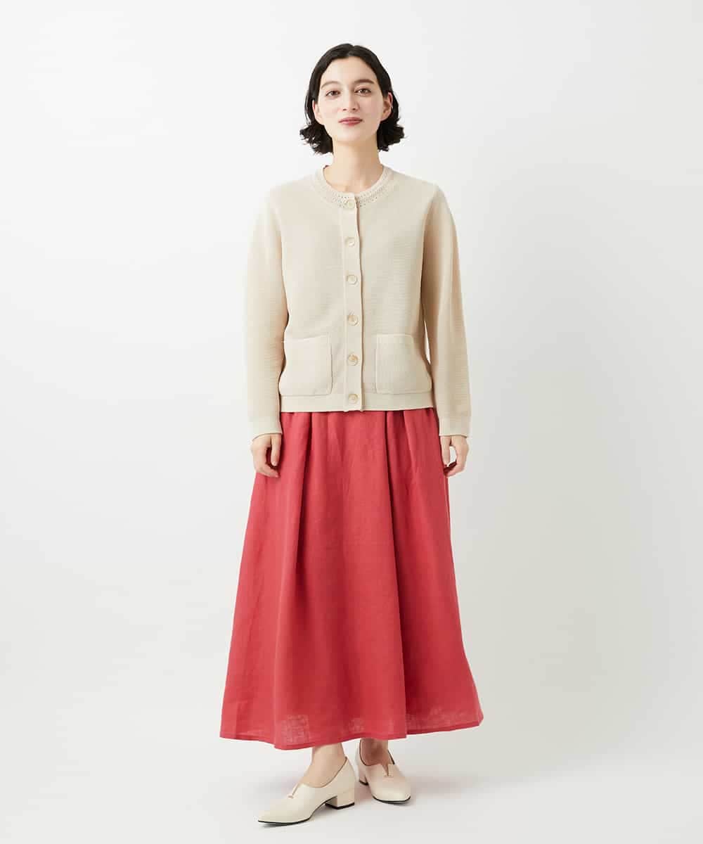 NHHGE84330 GIANNI LO GIUDICE(小さいサイズ)(メゾン ドゥ サンク) カラーリネン製品洗いスカート ダークグレー