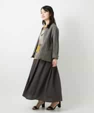 NHHGE84330 GIANNI LO GIUDICE(小さいサイズ)(メゾン ドゥ サンク) カラーリネン製品洗いスカート ダークグレー