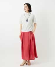 NHHGE84330 GIANNI LO GIUDICE(小さいサイズ)(メゾン ドゥ サンク) カラーリネン製品洗いスカート ダークグレー