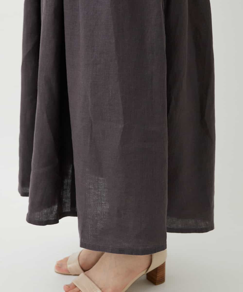 NHHGE84330 GIANNI LO GIUDICE(小さいサイズ)(メゾン ドゥ サンク) カラーリネン製品洗いスカート ダークグレー