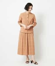 NHHGN13270 GIANNI LO GIUDICE(小さいサイズ)(メゾン ドゥ サンク) 【洗える】シャドーチェックスカート ソフトオレンジ