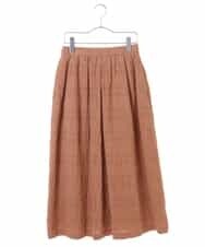 NHHGN13270 GIANNI LO GIUDICE(小さいサイズ)(メゾン ドゥ サンク) 【洗える】シャドーチェックスカート ソフトオレンジ