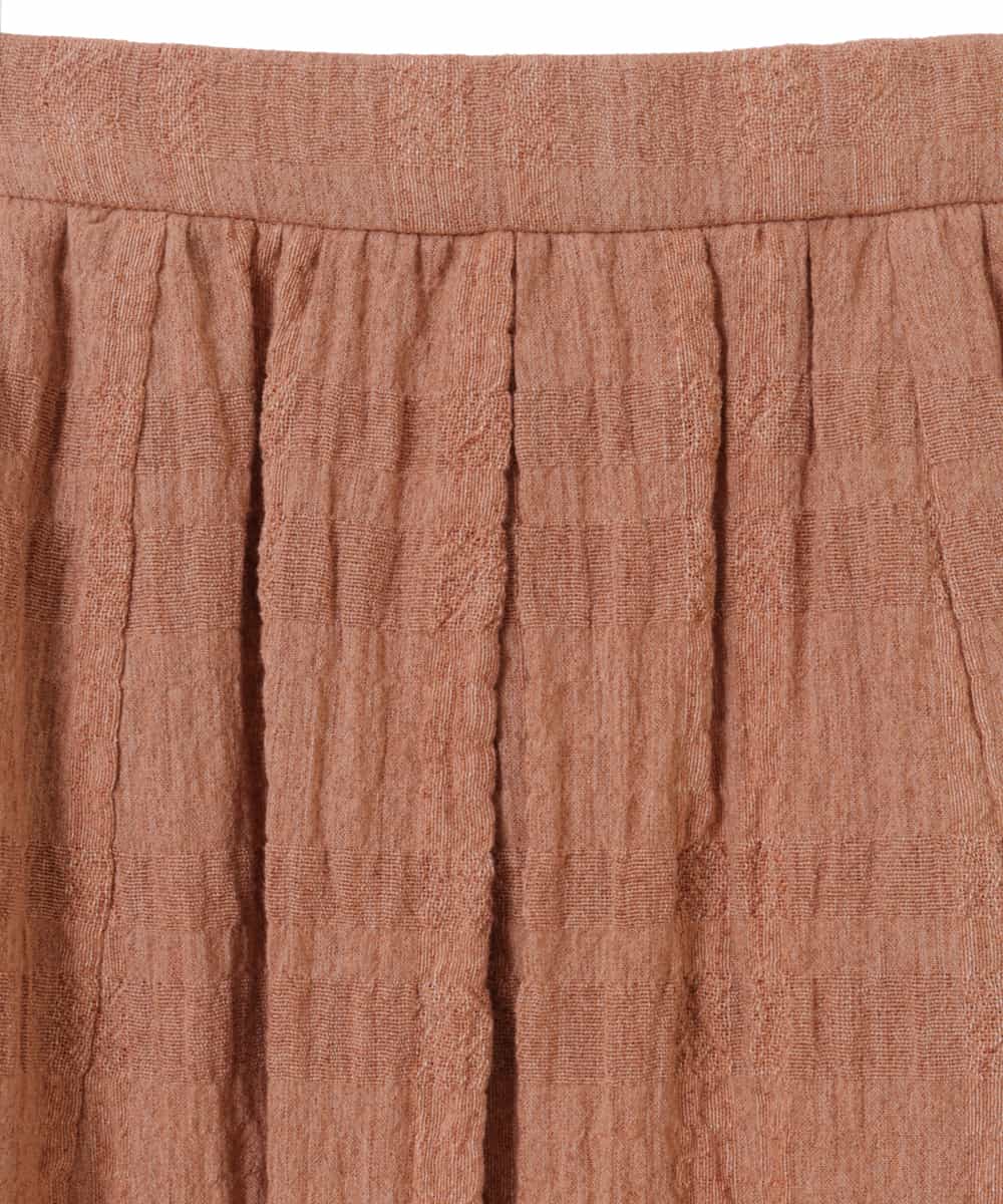 NHHGN13270 GIANNI LO GIUDICE(小さいサイズ)(メゾン ドゥ サンク) 【洗える】シャドーチェックスカート ソフトオレンジ